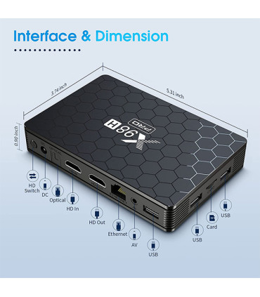 اندروید باکس X98 H Pro   با CPU Allwinner H618  و حافظه داخلی 16 و رم 2