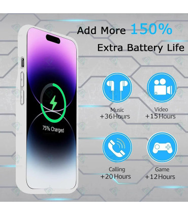 Porodo Wireless Charging Battrey Case iPhone 14 Pro Max PBFCH018