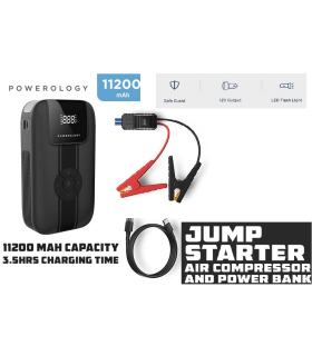 Powerology 11200mAh Jump Starter with air Compressor
