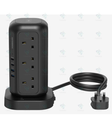 Powerology 12 Socket Multi-Port Tower Hub Extension