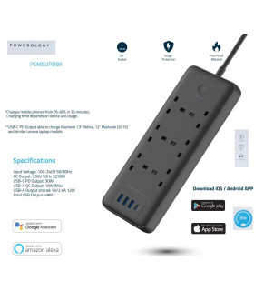 Powerology Smart Multiport Socket 6 AC
