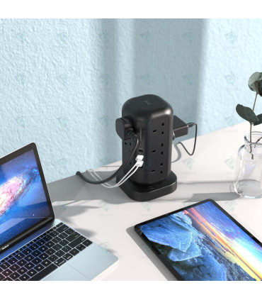 Powerology 12 Socket Multi-Port Tower Hub Extension