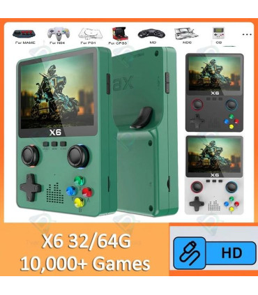 X6 Handheld Game Console 3.5 Inch IPS Screen With 10,000 Games