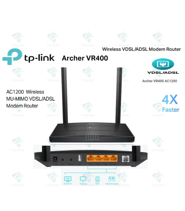TP-Link Archer VR400 V3 VDSL2 Wireless AC1200 Modem Router