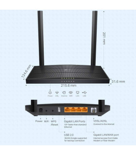 TP-Link Archer VR400 V3 VDSL2 Wireless AC1200 Modem Router
