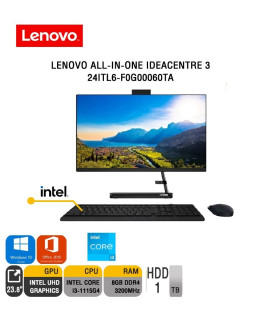Lenovo AIO 3 24ITL6 i3 ۱۱۱۵G۴ 4GB RAM 1TB HDD All-in-One