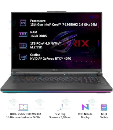 Asus ROG Strix G18 G814JI i۹ ۱۳650HX 16GB RAM 1TB SSD RTX۴۰۷۰
