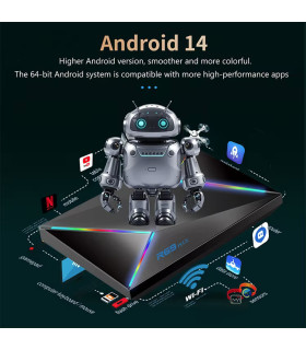 R69+ Android 14 Smart TV Box Allwinner H728-4GB 32GB