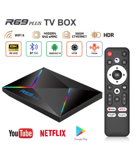 R69+ Android 14 Smart TV Box Allwinner H728-4GB 32GB
