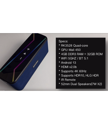 H96 MAX M7 TV Box Speaker Android13.0 Rockchip 3528