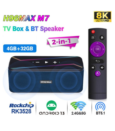 H96 MAX M7 TV Box Speaker Android13.0 Rockchip 3528