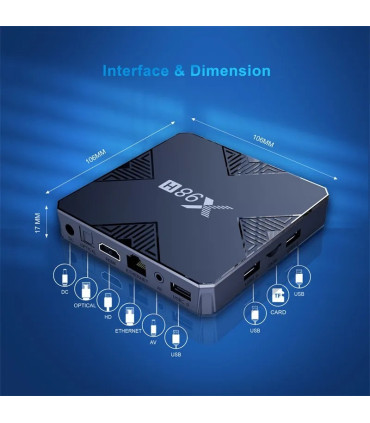 X98H TV Box Android 12 4GB 32GB