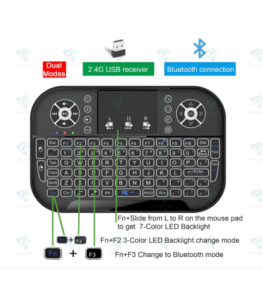 Mini Wireless Keyboard with Touchpad Mouse Combo Keyboard