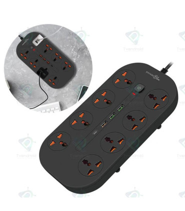 Porodo Blue 8 AC Power Strip PB-FWCH035-BK